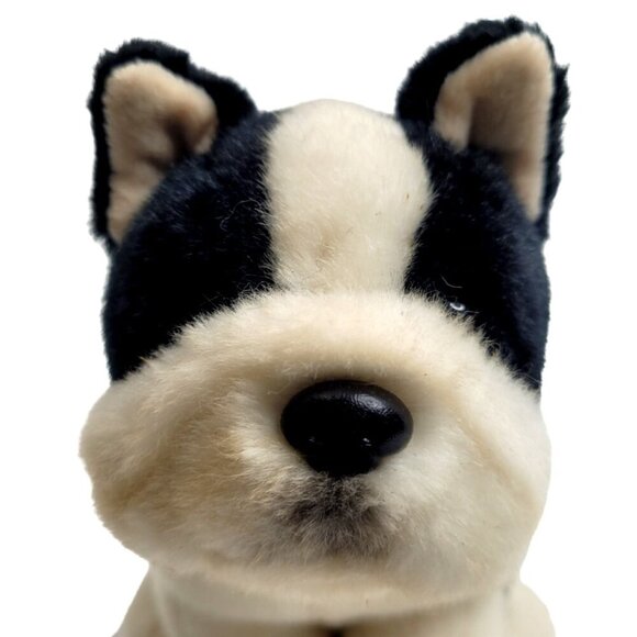 VINTAGE Russ Berrie French Bulldog Puppy 8" GRACIE Black White Plush Stuffed Toy - Picture 5 of 7
